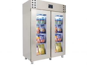 Tiefkühlschrank edelstahl glastür mono block 1400 LTR
