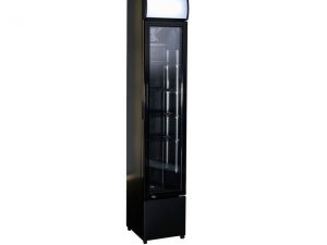 Kühlschrank 105 Liter mit Glastür / Schmall Schwarz /  360 x422x1880 mm